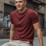 Kiln Classic Men's Streetwear T-Shirt Urban Style Round Neck T-Shirt - sitting