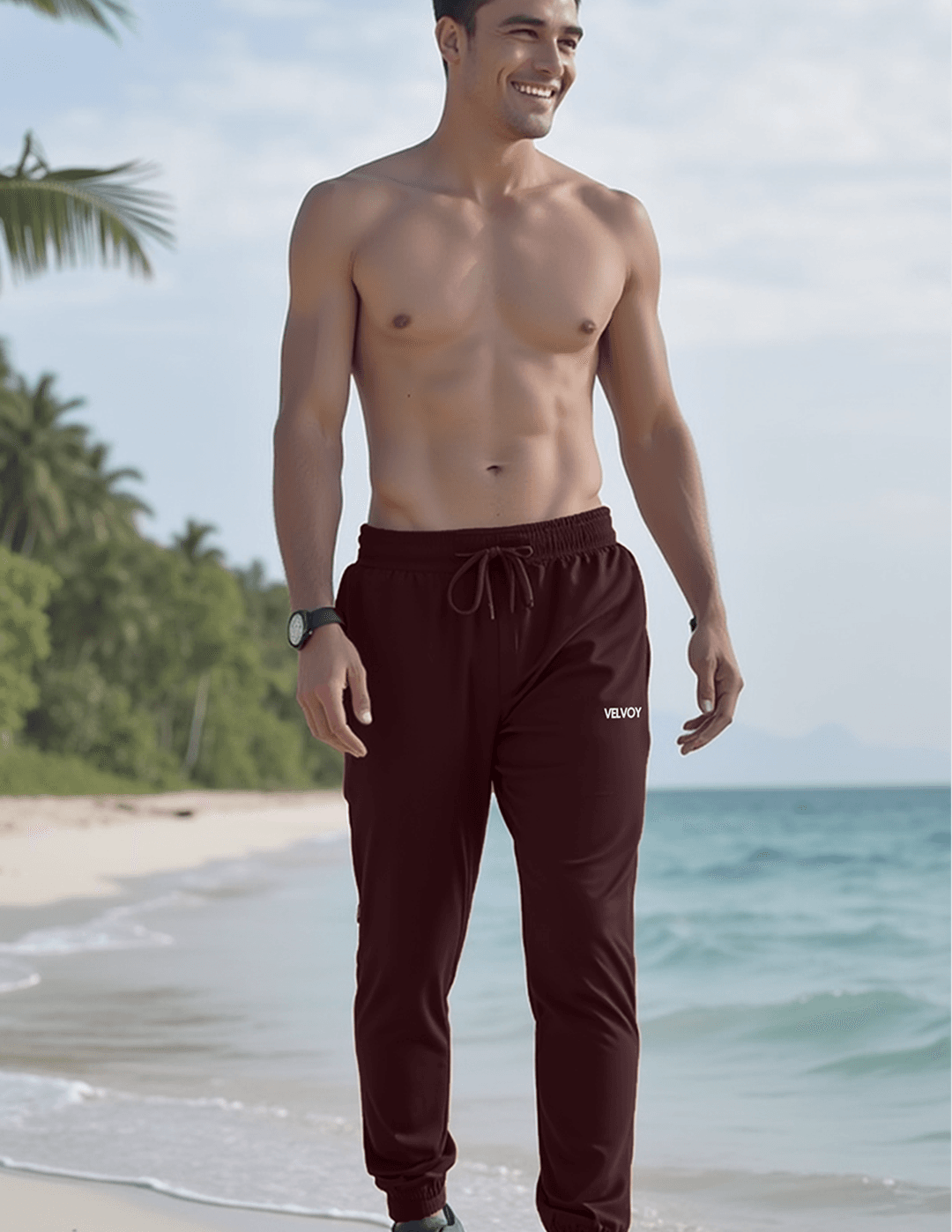 Ember Classic 260 GSM cotton blend regular fit joggers for men front