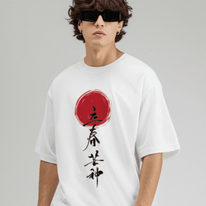 Samurai Street 240 GSM pure cotton oversized t-shirt for men-front