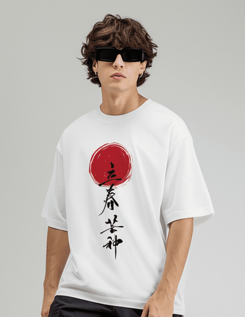 Samurai Street 240 GSM pure cotton oversized t-shirt for men-front