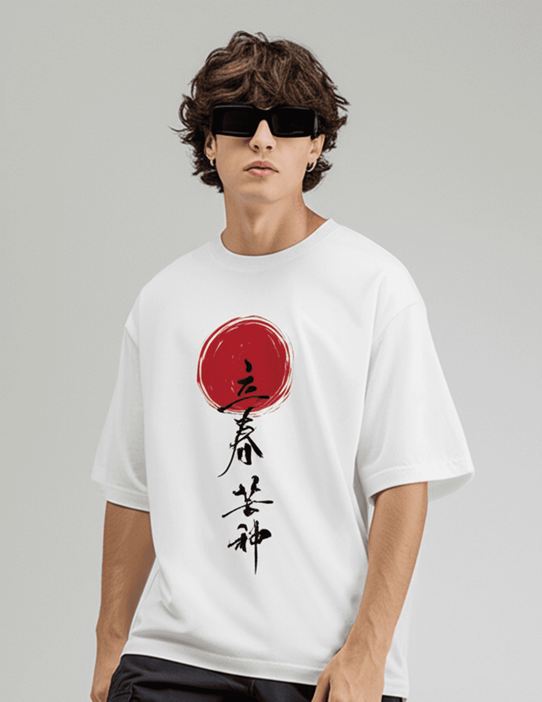 Samurai Street 240 GSM pure cotton oversized t-shirt for men-front