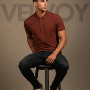 Kiln Classic 220 GSM pure cotton regular fit polo t-shirt for men sitting