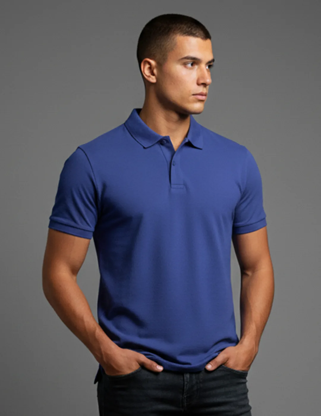 Crest Classic 220 GSM pure cotton regular fit polo t-shirt for men front