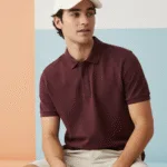 Ember Classic 220 GSM pure cotton regular fit polo t-shirt for men sitting