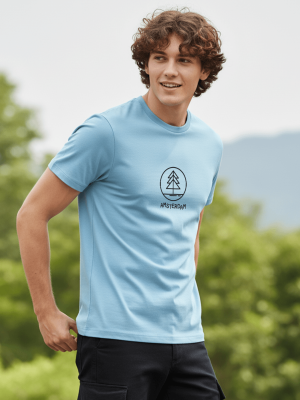 Amsterdam Essential Men's Cotton Casual T-Shirt for Everyday Wear-Front side